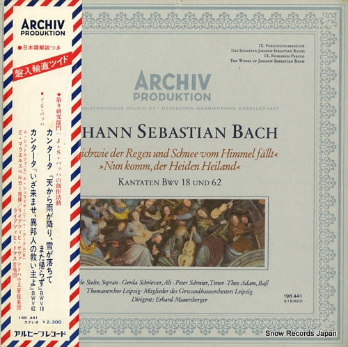 MAUERSBERGER, ERHARD bach; gleichwie der regen und schnee vom himmel fallt 198441