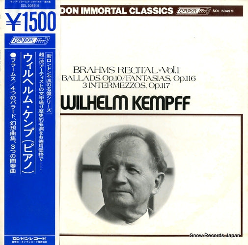 KEMPFF, WILHELM brahms; recital vol.1 SOL5049