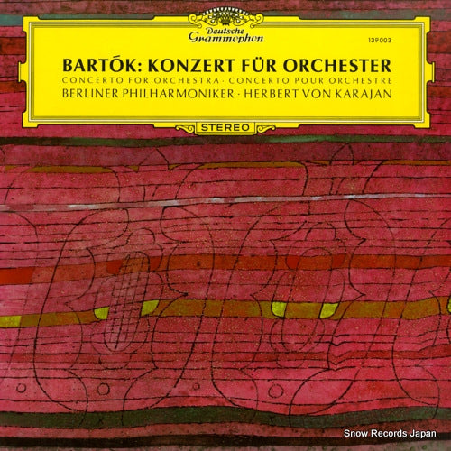 KARAJAN, HERBERT VON bartok; concerto for orchestra 139003