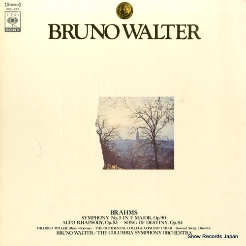 WALTER, BRUNO brahms; symphony no.3 SOCL258