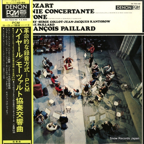 PAILLARD, JEAN-FRANCOIS mozart; symphonie concertante en mi bemol majeur OX-7022-ND