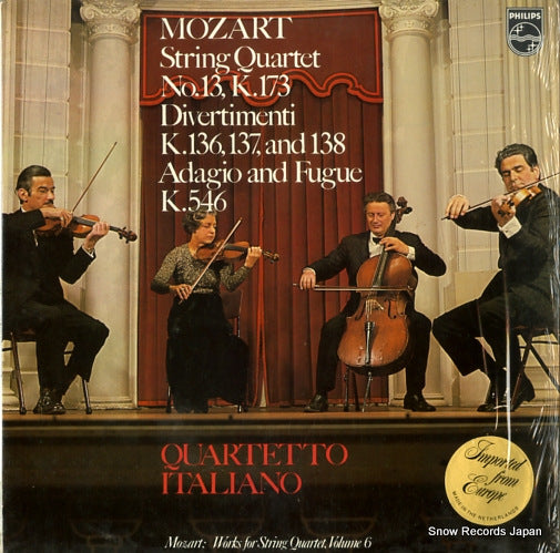 QUARTETTO ITALIANO mozart; string quartet no.13, k.173 6500645