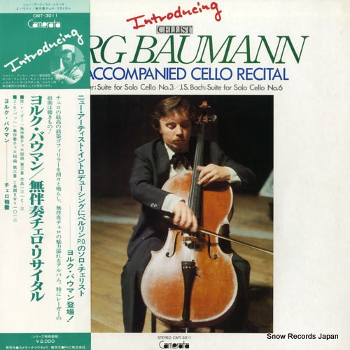 BAUMANN, JORG unaccompanied cello recital CMT-3011