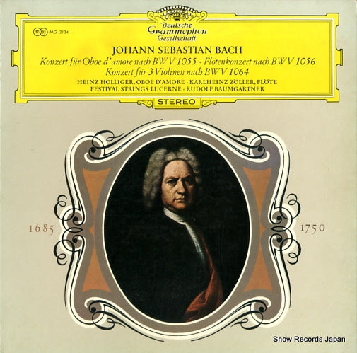 BAUMGARTNER, RUDOLF bach; konzert fur 3 violinen und streichorchester MG2134