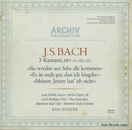 RICHTER, KARL bach; 3 kantaten bwv 65, 108, 124 198416