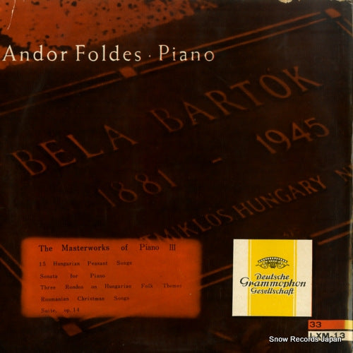 FOLDES, ANDOR bartok; the masterworks of piano iii LXM-13