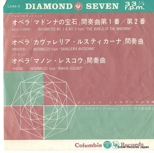 MITROPOULOS, DIMITRI wolf-ferrari; intermezzo no.1 & no.2 from the jewels of the madonna LMM-5