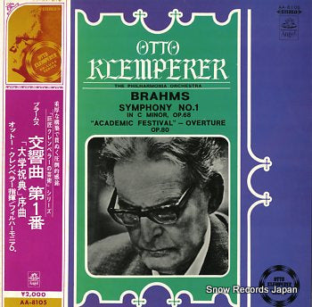 KLEMPERER, OTTO brahms; symphony no.1 academic festival-overture AA-8105