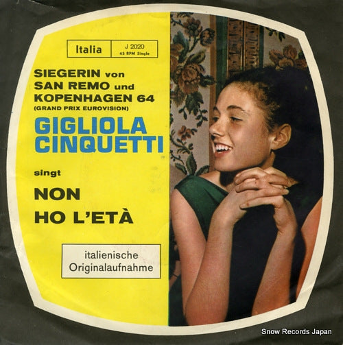CINQUETTI, GIGLIOLA non ho l'eta J2020 / I2020
