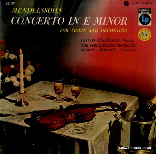 OISTRAKH, DAVID mendelssohn; concerto in e minor ZL-39