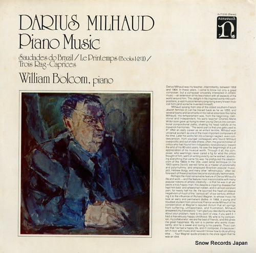 BOLCOM, WILLIAM darius milhaud; piano music G-5032H / H-71316
