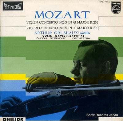 CRUMIAUX, ARTHUR mozart; violin concerto no.3&no.5 SFL-7557
