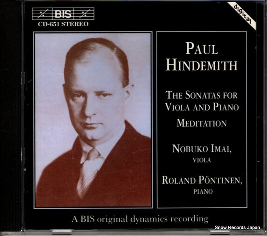 IMAI, NOBUKO / ROLAND PONTINEN hindemith; the sonatas for viola and piano BIS-CD-651 / KKCC-2151