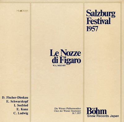 BOHM, KARL salzburg festival 1957 / mozart; le nozze di figaro MEL709(3)