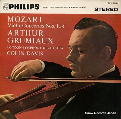 GRUMIAUX, ARTHUR mozart; violin concertos no.1&no.4 SFL-7594