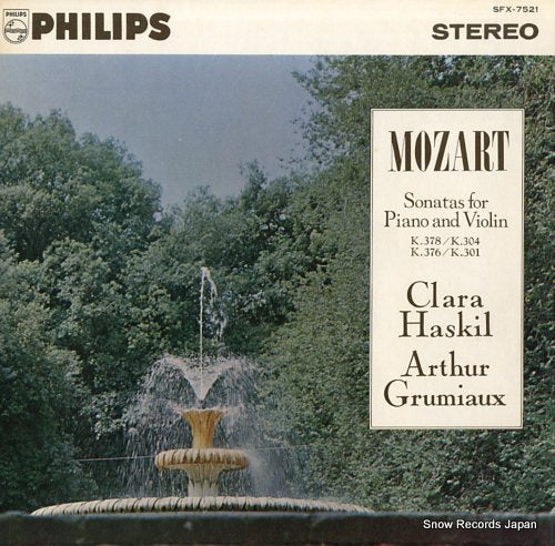 GRUMIAUX, ARTHUR mozart; sonatas for piano and violin SFX-7521