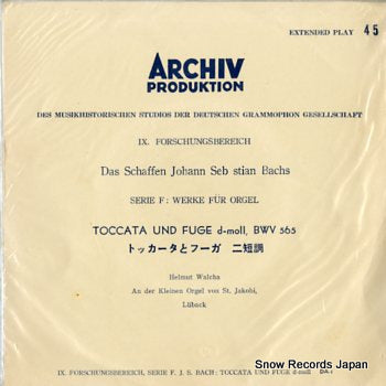 WALCHA, HELMUT  bach; toccata und fuge  DA-1