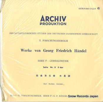 RICHTER, KARL handel;　suite nr.5 e-dur EPA-7