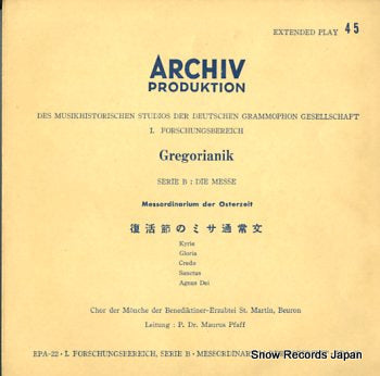 PFAFF, MAURUS gregorianisch; messordinarium der osterzeit EPA-22