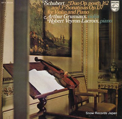 GRUMIAUX, ARTHUR schubert; duo op. posth. 162 and 3 sonatinas op.137 fof violin and piano SFX-8539