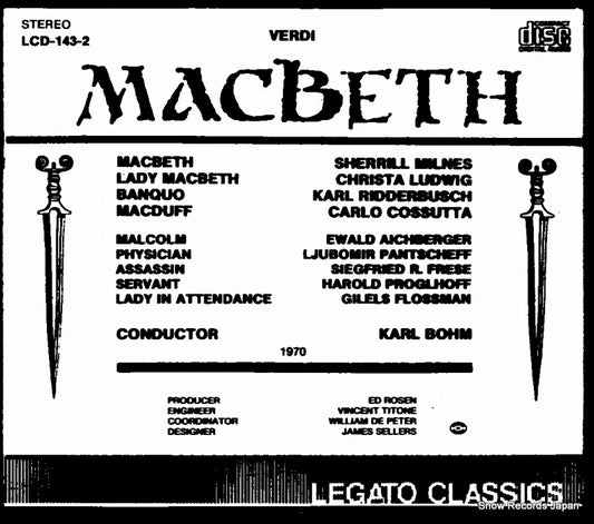 BOHM, KARL verdi; macbeth LCD-143-2