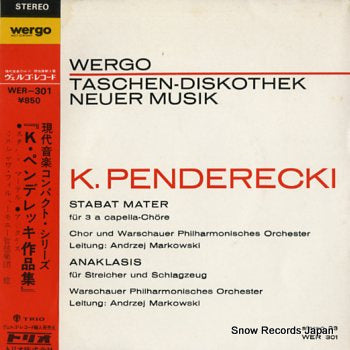 MARKOWSKI, ANDRZEJ krzysztof penderecki; stabat mater WER-301