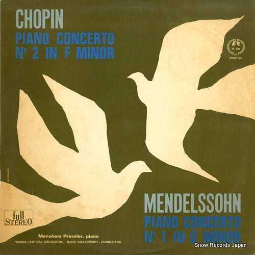 PRESSLER, MENAHEM mendelssohn; piano concerto no.1 in g minor SM-2314