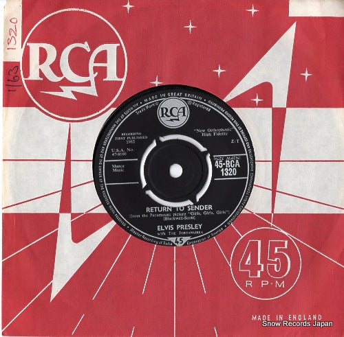 PRESLEY, ELVIS return to sender 45-RCA-1320