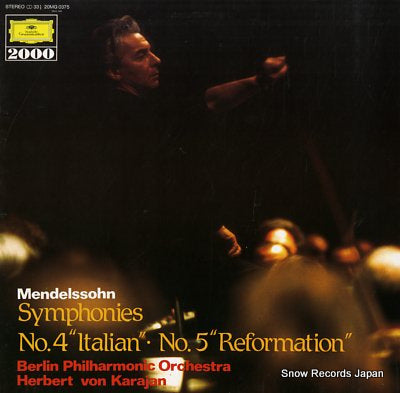 KARAJAN, HERBERT VON mendelssohn; symphonies no.4 "italian" 20MG0375