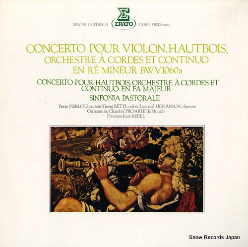 REDEL, KURT bach; concerto pour violon, hautbois, orchestra a cordes et continuo E-1033