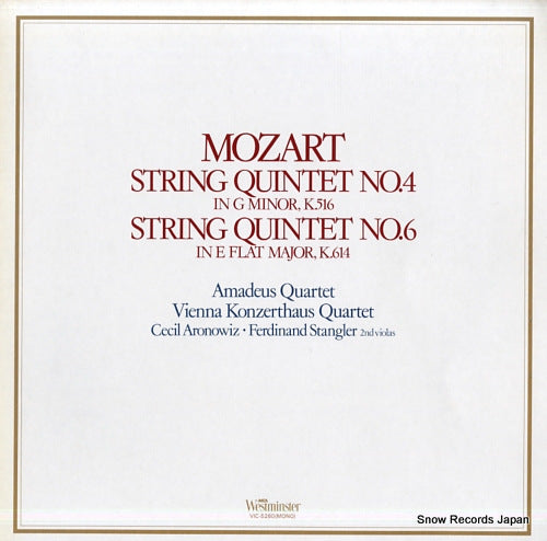 V/A mozart; string quintet no.4 & no.6 VIC-5260