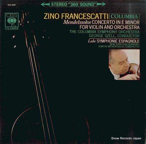 FRANCESCATTI, ZINO mendelssohn; concerto in e minor for violin and orchestra OS-300