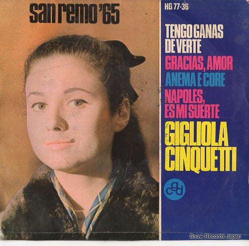 CINQUETTI, GIGLIOLA san remo '65 HG77-36