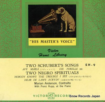 ANDERSON, MARIAN two schubert's songs / two negro spirituals EH-9