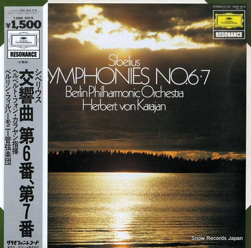 KARAJAN, HERBERT VON sibelius; symphonies no.6 & 7 15MG3078