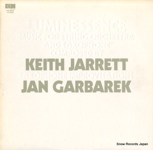 JARRETT, KEITH, AND JAN GARBAREK music for strings and saxophone PAP-9033