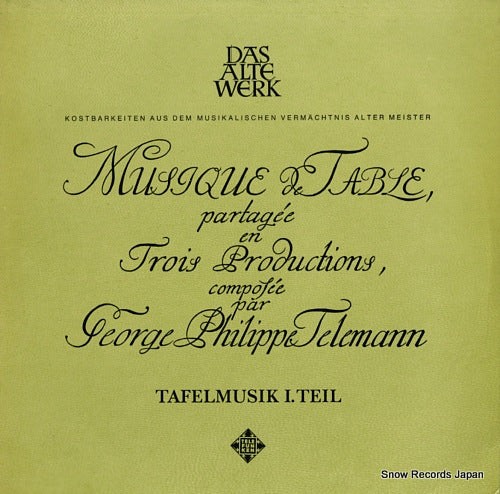 BRUGGEN, FRANS telemann; tafelmusik, 1. teil SAWT9449/50-A
