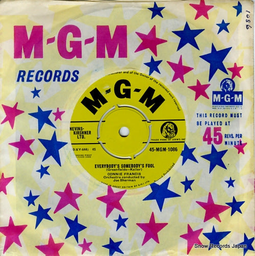 FRANCIS, CONNIE everybody's somebody's fool 45-MGM-1086