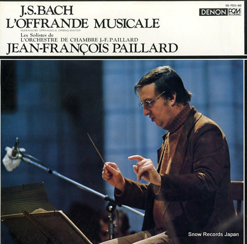 PAILLARD, JEAN-FRANCOIS bach; l'offrande musicale OX-7021-ND