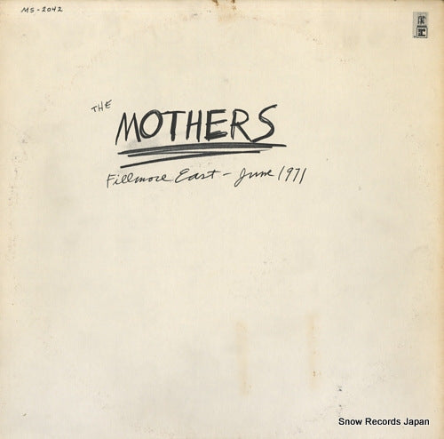 ZAPPA, FRANK fillmore east june 1971 MS-2042