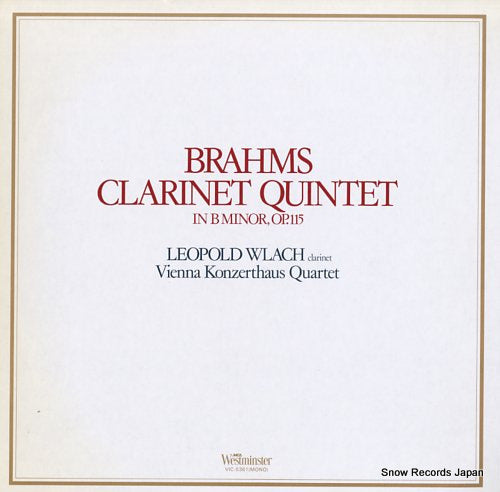 WLACH, LEOPOLD brahms; clarinet quintet in b minor, op.115 VIC-5361