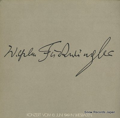 FURTWANGLER, WILHELM gesellschaft der freunde konzert in wiesbaden 666156/57
