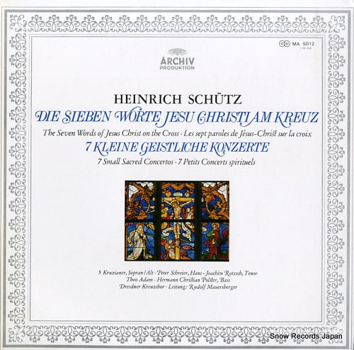 MAUERSBERGER, RUDOLF schutz; die sieben worte jesu christi am kreuz MA5012
