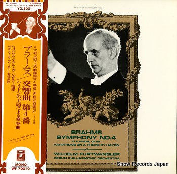 FURTWANGLER, WILHELM brahms; symphony no.4 in e minor, op.98 WF-70010