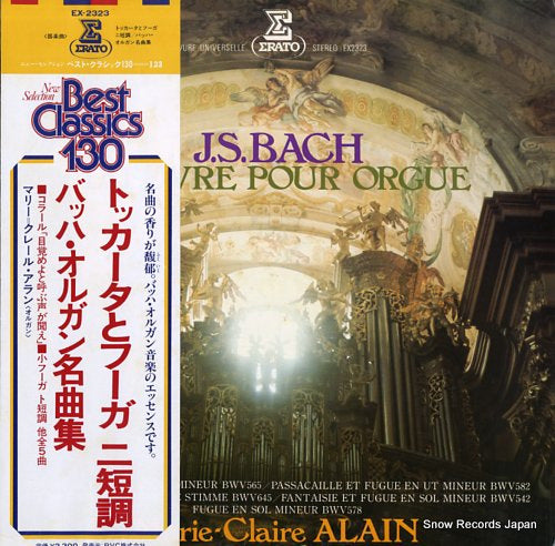 ALAIN, MARIE-CLAIRE bach; l'ceuvre pour orgue EX-2323
