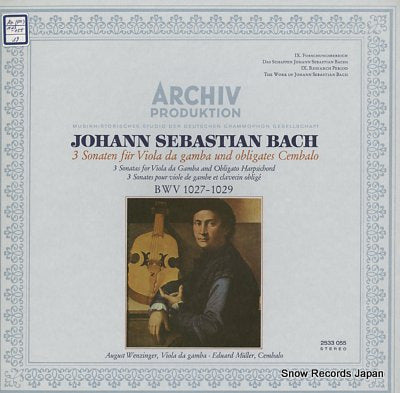 V/A bach; 3 sonaten fur viola da gamba und obligates cembalo 2533055
