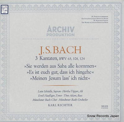 RICHTER, KARL bach; 3 kantaten bwv 65, 108, 124 198416