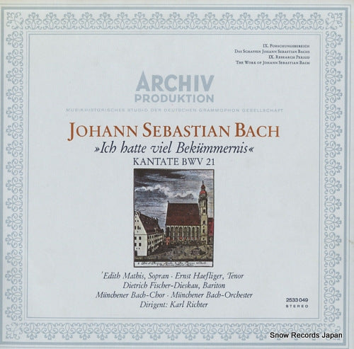 RICHTER, KARL bach; ich hatte viel bekummernis kantate bwv21 2533049