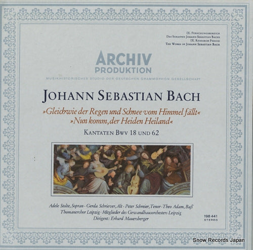 MAUERSBERGER, ERHARD bach; gleichwie der regen und schnee vom himmel fallt 198441