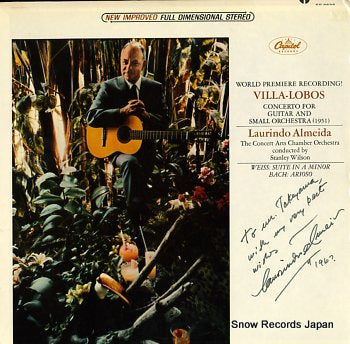 ALMEIDA, LAURINDO villa-lobos; concerto for guitar and small orchestra SP8638